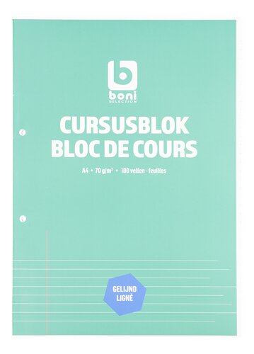 BONI bloc de cours ligné 70g A4