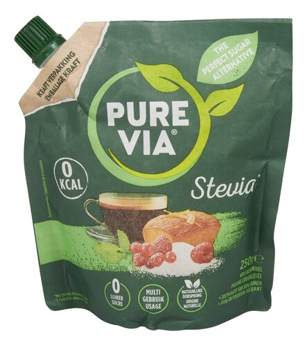 Pure Via Pure via édulcorant à la stévia en morceaux ou en poudre ou sucre  de canne - En promotion chez Colruyt