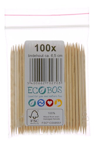 ECOBOS Bâtonnets bois de tilleul 6,5cm