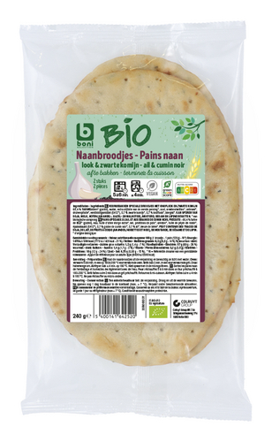 BONI BIO Naanbrood Knofl. & Komijn
