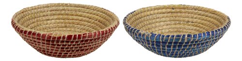 OXFAM FAIRTRADE Panier bleu/rouge 25cm