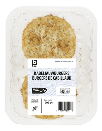 BONI cabillaud burger natur