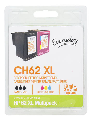 EVERYDAY HP 62XL zwart&kleur multipack