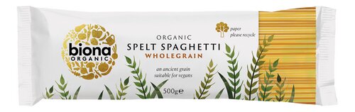 BIONA volkoren spelt spaghetti 500g