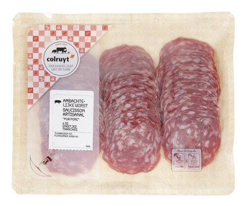 COLRUYT ambacht.worst pur porc