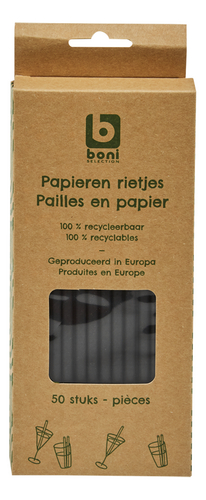 BONI paille en papier noir