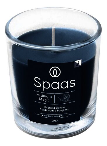 SPAAS bougie parf verre transp. Midnight
