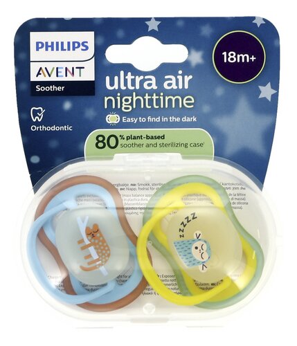 Philips Avent: fopsp.Air Night +18m aap/kat, fopspeen Air +18m mix design en 6 andere