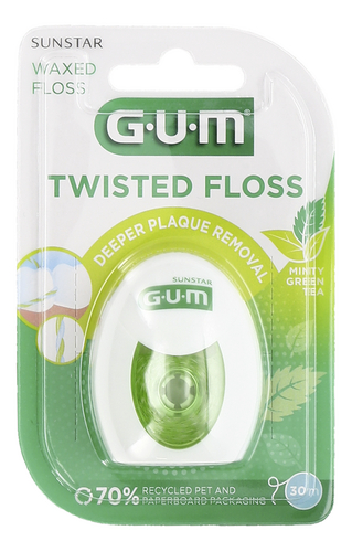 GUM Twisted Floss Minty Green Tea