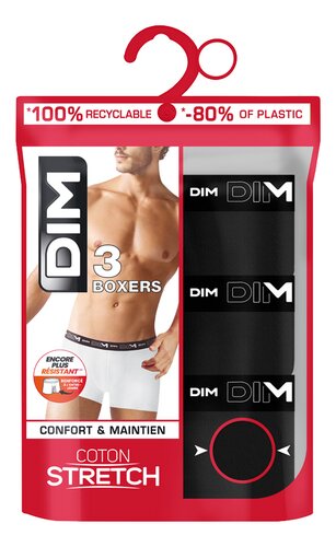 Dim coton stretch boxer zwart L