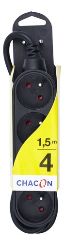 CHACON bloc 4x16a 1,5m noir