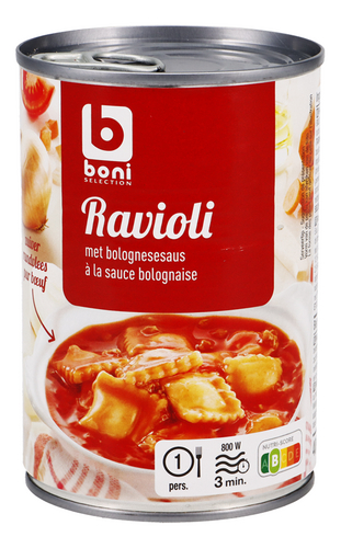 BONI ravioli sauce bolognaise cons