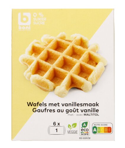 BONI wafels vanillesmaak suikervr.