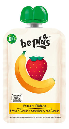 BEPLUS 100% Fruit Aardb.Banaa, Bio