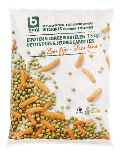 BONI erwten en jonge wortelen