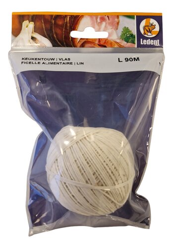 Ficelle De Cuisine Fackelmann 100 M - Boîte Distributrice Avec Coupeur, Résiste à 175°C, Blanche