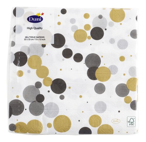 DUNI Serv. 33x33 Fest. Bubbl. Black