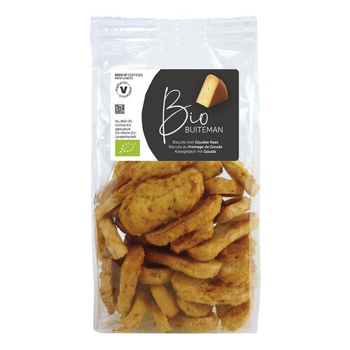BUITEMAN kaaskoekjes oude Gouda bio 125g