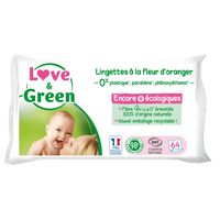 Love & Green LOVE GREEN Lingettes fl.oranger bio x64