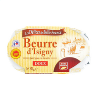 Isigny Sainte-Mère LES DELICES DE BELLE FRANCE Beurre d'Isigny Baratte Doux Pl 250g